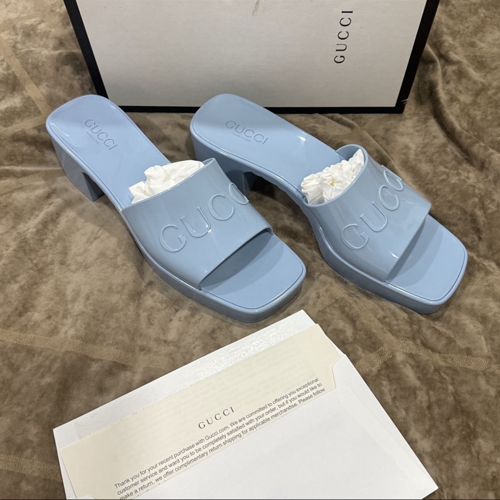 New - Authentic Gucci Rubber Slide - Size 42